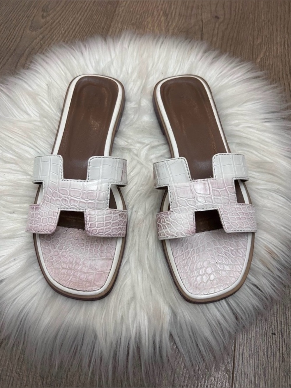 Hermes Himalaya Oran Sandals Crocodile embossed (rare)
